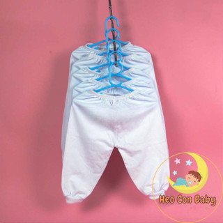 [Combo 5] Quần dài cho bé sơ sinh màu trắng ống bo (3-13kg)/ Quần cotton mềm mát cho bé