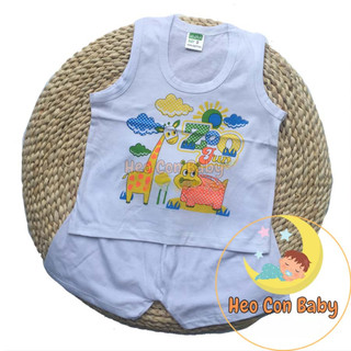 Đồ bộ ba lỗ cho bé / Bộ ba lỗ cotton trắng em bé mặc mát.(5-15kg)