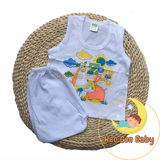 Đồ bộ ba lỗ cho bé / Bộ ba lỗ cotton trắng em bé mặc mát.(5-15kg)