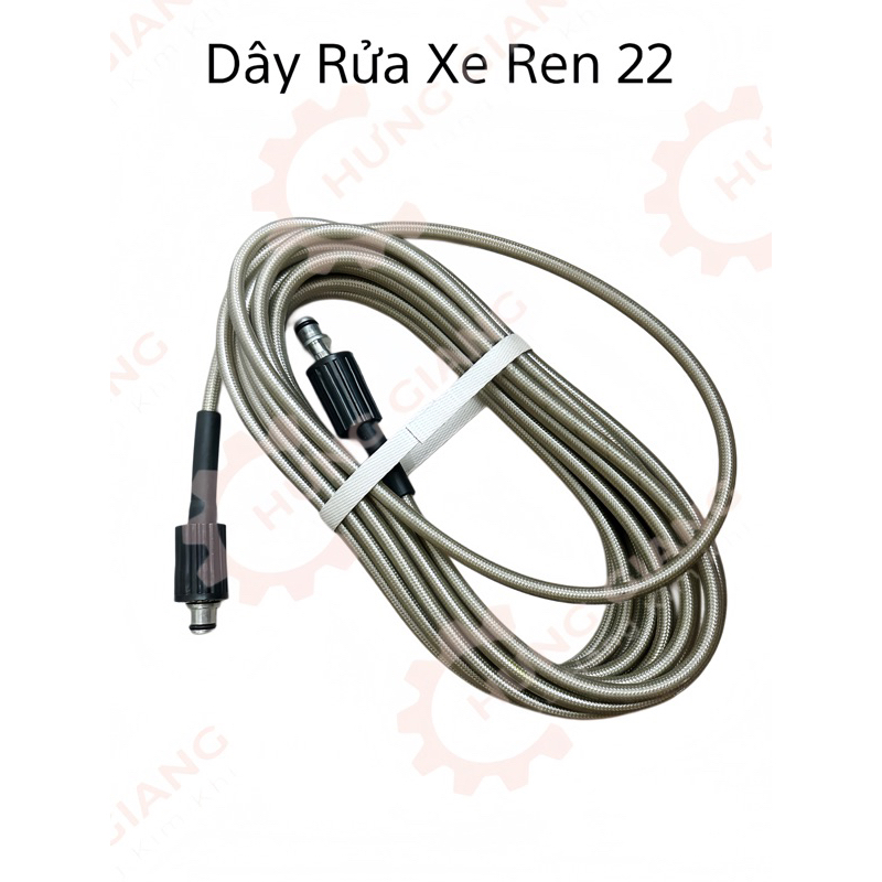 Dây Rửa Xe 10M,15M,20M Cho Máy Bơm Xịt Rửa Áp Lực Cao 2Ren Trong 22mm