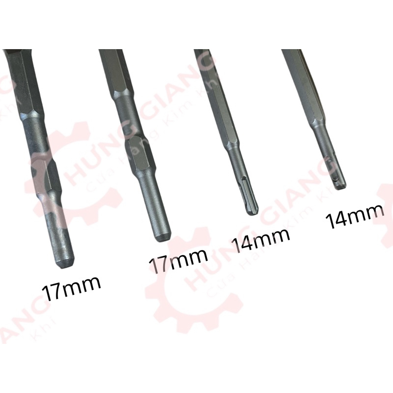 Mũi Đục Bê Tông Phi 14 Phi 17 Nhọn Và Dẹt