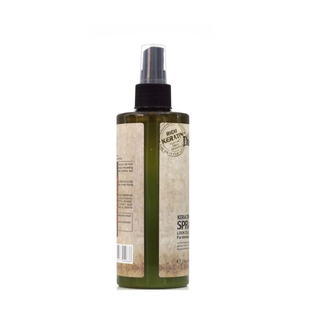 Xịt dưỡng tóc siêu mượt Dangello Keratin Lock Color Spray chai 250ml hỗ trợ dưỡng ẩm tóc mềm mượt
