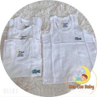[Combo 5] Áo Thun Ba Lỗ Trẻ Em Trắng Cotton Mềm Mát Co Giãn | Bé Trai Bé Gái (8–25kg) | Co giãn 4 chiều