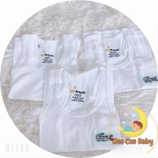 [Combo 5] Áo Thun Ba Lỗ Trẻ Em Trắng Cotton Mềm Mát Co Giãn | Bé Trai Bé Gái (8–25kg) | Co giãn 4 chiều
