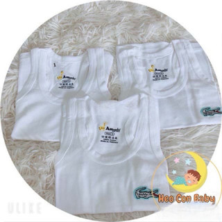 Áo Thun Ba Lỗ Trẻ Em Trắng Cotton Mềm Mát Co Giãn | Bé Trai Bé Gái (8–25kg) | Co Giãn 4 chiều
