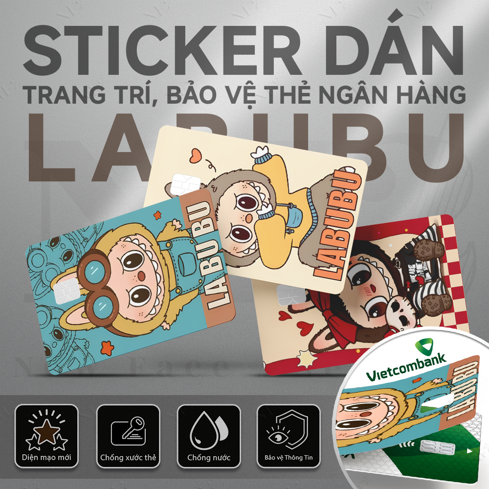 Miếng Dán Trang Trí MONSTERS CUTE - Decal Sticker Thẻ ATM (Thẻ Chung Cư, Thẻ Xe, Debit, Credit) NF2