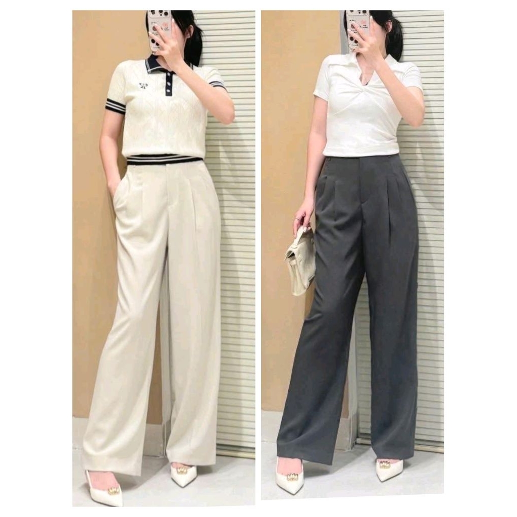 (BomoHouse) Quần suông công sở ATG* xuất hàn bigsize fulltag - dư xịn.