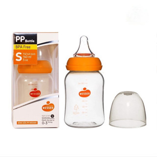 [MẪU MỚI] Bình sữa Wesser cổ hẹp nhựa PP không BPA có van chống sặc - 60ml/140ml/250ml