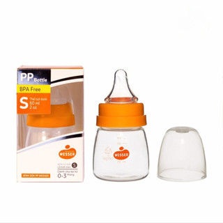 [MẪU MỚI] Bình sữa Wesser cổ hẹp nhựa PP không BPA có van chống sặc - 60ml/140ml/250ml