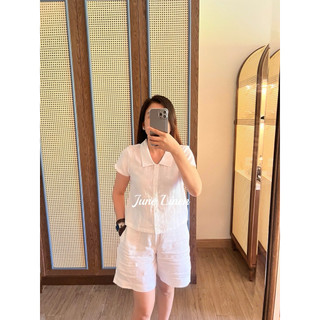 [JUNE LINEN] A29. Áo croptop Linen tưng premium. Ảnh chính chủ.