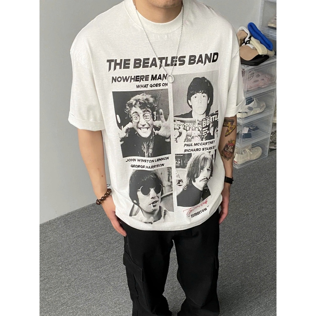 Áo thun Stee Cổ tròn THE BEATLES BAND Localbrand ICVCVNI Unisex Cotton