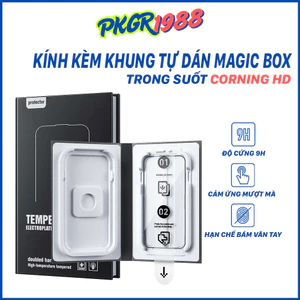 KÍNH KÈM KHUNG CHO IPHONE CAO CẤP CORNING HD CHO 16PRO/16PROMAX