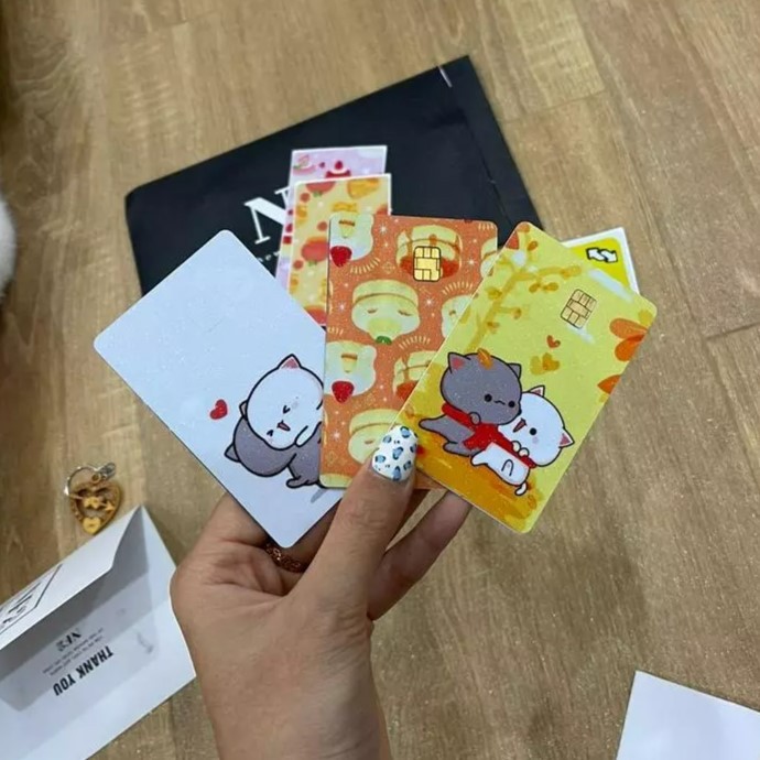 Miếng Dán Trang Trí CUTE CAT - Sticker Thẻ ATM (Thẻ Chung Cư, Thẻ Xe, Debit, Credit) NF2