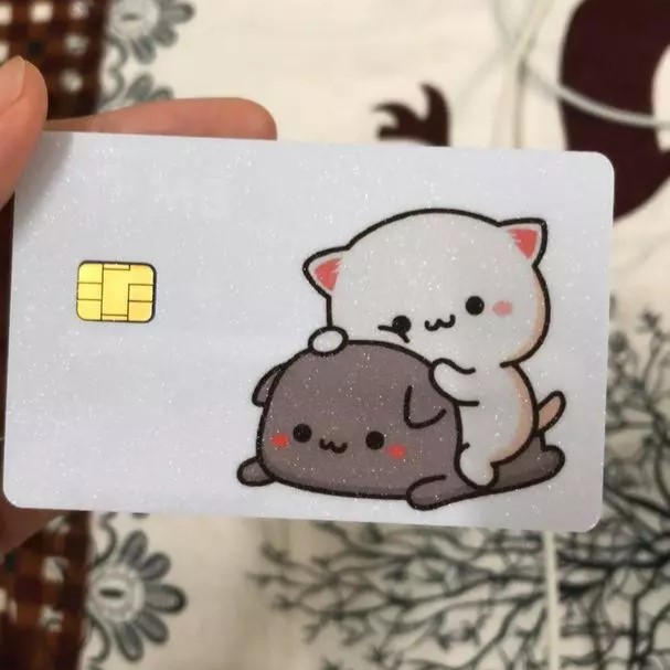 Miếng Dán Trang Trí CUTE CAT - Sticker Thẻ ATM (Thẻ Chung Cư, Thẻ Xe, Debit, Credit) NF2