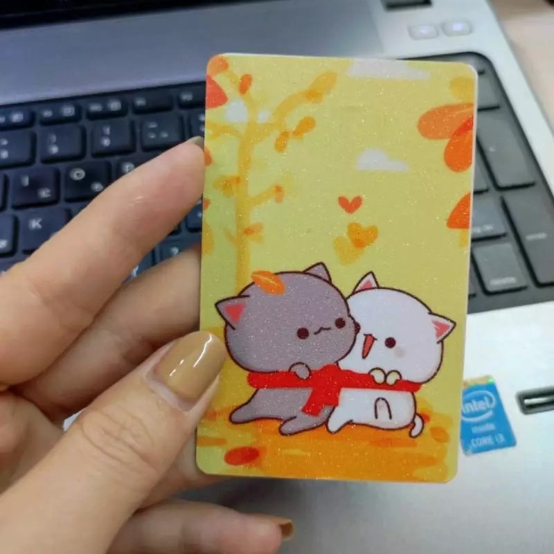 Miếng Dán Trang Trí CUTE CAT - Sticker Thẻ ATM (Thẻ Chung Cư, Thẻ Xe, Debit, Credit) NF2