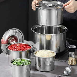 Hộp đựng gia vị inox Cao cấp nồi inox Kèm Nắp Chubby Chef (12CM-24CM) Thay thế nồi và thau trộn dùng trên mọi loại bếp
