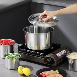 Hộp đựng gia vị inox Cao cấp nồi inox Kèm Nắp Chubby Chef (12CM-24CM) Thay thế nồi và thau trộn dùng trên mọi loại bếp