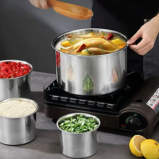 Hộp đựng gia vị inox Cao cấp nồi inox Kèm Nắp Chubby Chef (12CM-24CM) Thay thế nồi và thau trộn dùng trên mọi loại bếp