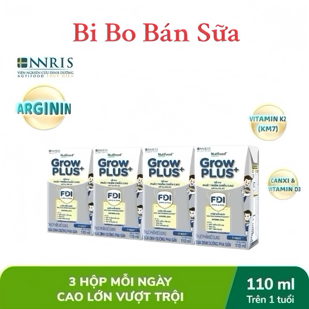 Thùng 24 Hộp Sữa Bột Pha Sẵn Sweden GrowPLUS+ Bạc - 110ml [Cao Lớn Vượt Trội]