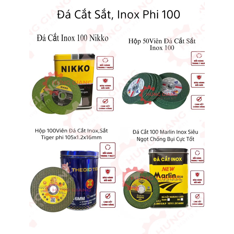 10 Viên Đá cắt sắt Inox 100 chuyên cắt kim loại, ĐÁ CẮT AN TOÀN
