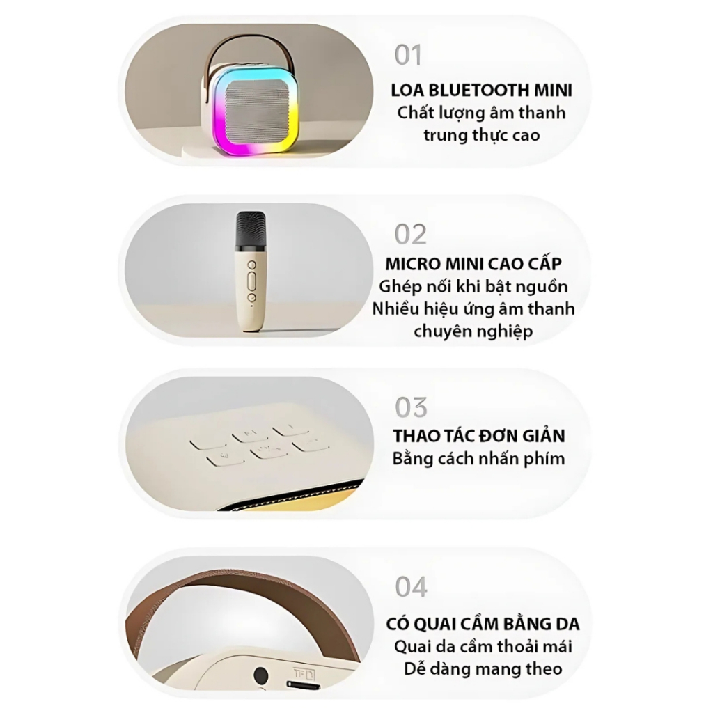 Loa Karaoke Mini K12 Có 2 Micrô Không Dây, Loa Wirrless Di Động Có Đèn Tiệc Quà Tặng Sinh Nhật 2GOOD