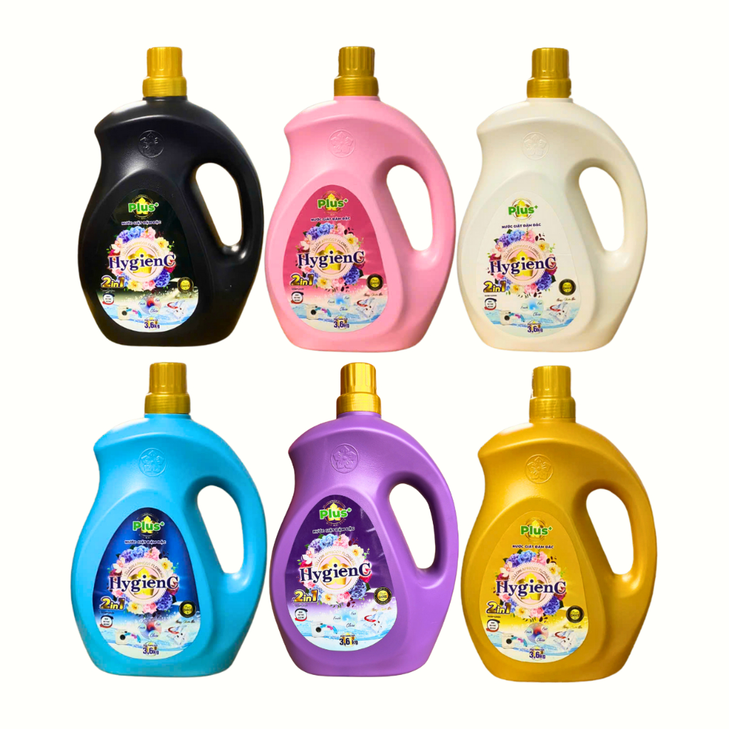 [SỈ THÙNG] Combo 5 Can Nước Giặt Đậm Đặc HygienC Plus 3,6 Kg/Can - Hương Nước Hoa, Làm Sạch Vết Bẩn