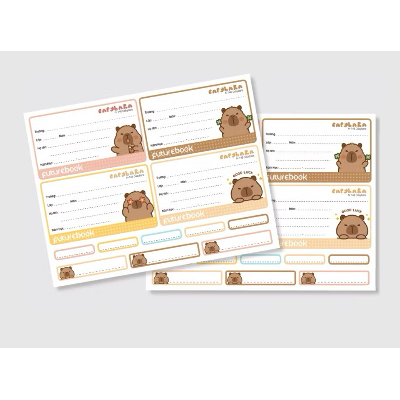 Tập 20 nhãn vở + 40 sticknote hình Capybara Futurebook _N148 | Shopee ...
