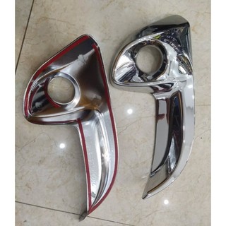 Ốp viền đèn gầm trước xe Vios 2021- 2022 , Yaris 2021- 2022-2023-2024 mạ crom cao cấp - Giá 1 đôi