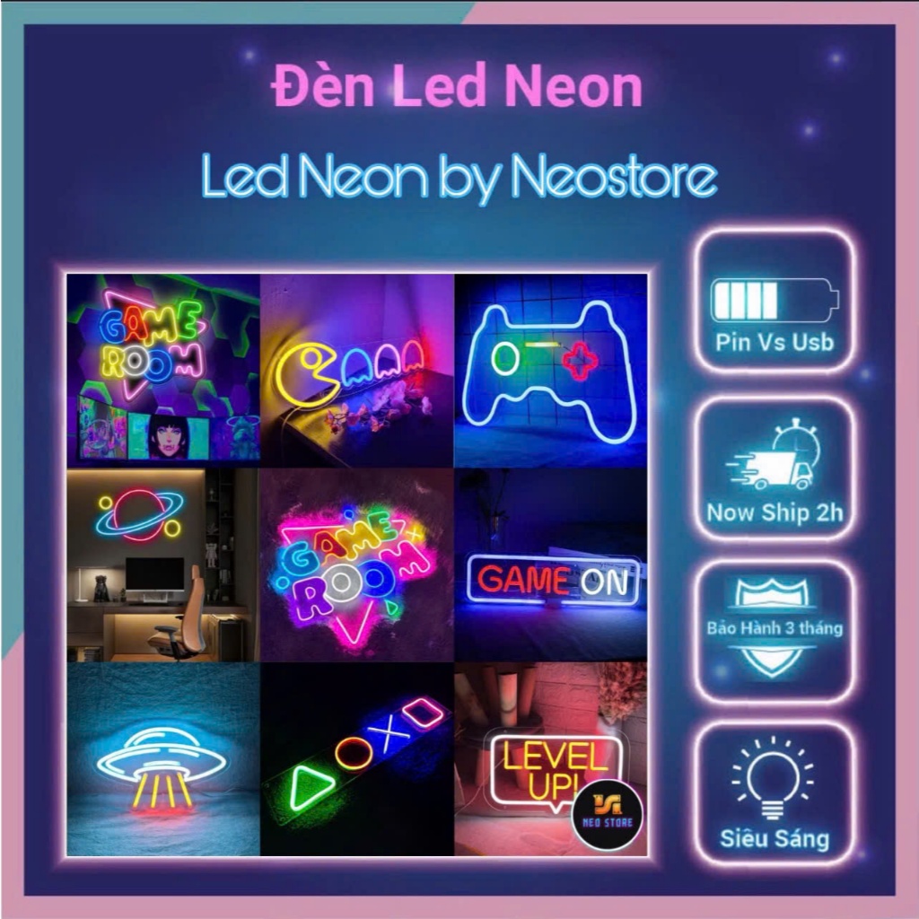 Đèn led neon trang trí đẹp Nhiều màu sắc, kích thước phù hợp theo yêu ...
