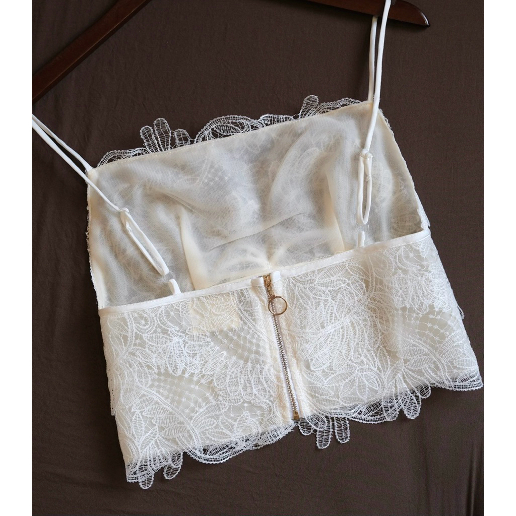 Áo bra ren nơ- Hàng thiết kế- màu Trắng- TYCLOTHING