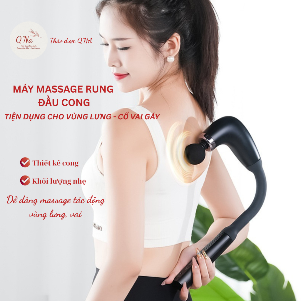 Máy massage rung đầu cong thích hợp massage vùng cổ vai lưng, nhẹ và tiện dụng