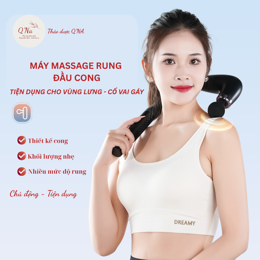 Máy massage rung đầu cong thích hợp massage vùng cổ vai lưng, nhẹ và tiện dụng