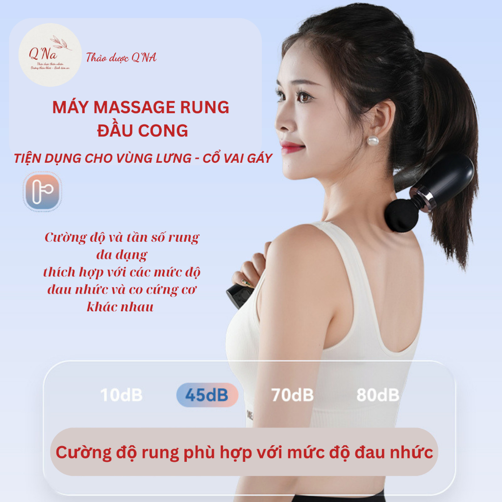 Máy massage rung đầu cong thích hợp massage vùng cổ vai lưng, nhẹ và tiện dụng