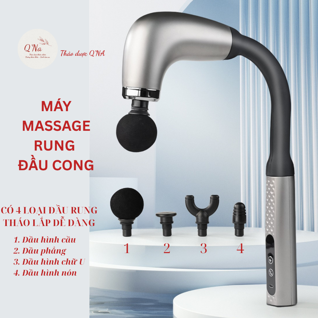 Máy massage rung đầu cong thích hợp massage vùng cổ vai lưng, nhẹ và tiện dụng