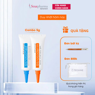 Combo Gel Silicone ngăn ngừa sẹo xấu Strataderm và Gel bảo vệ, làm lành vết thương hở Stratamed
