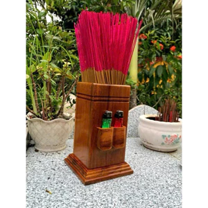 Ống Đựng Nhang Gỗ Tự Nhiên , Có Chỗ Để Hột Quẹt