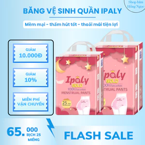 Băng Vệ Sinh Dạng Quần Ipaly Gói 25 Miếng, Băng Vệ Sinh Phụ Nữ Chống Tràn Ban Đêm Thấm Hút Tốt