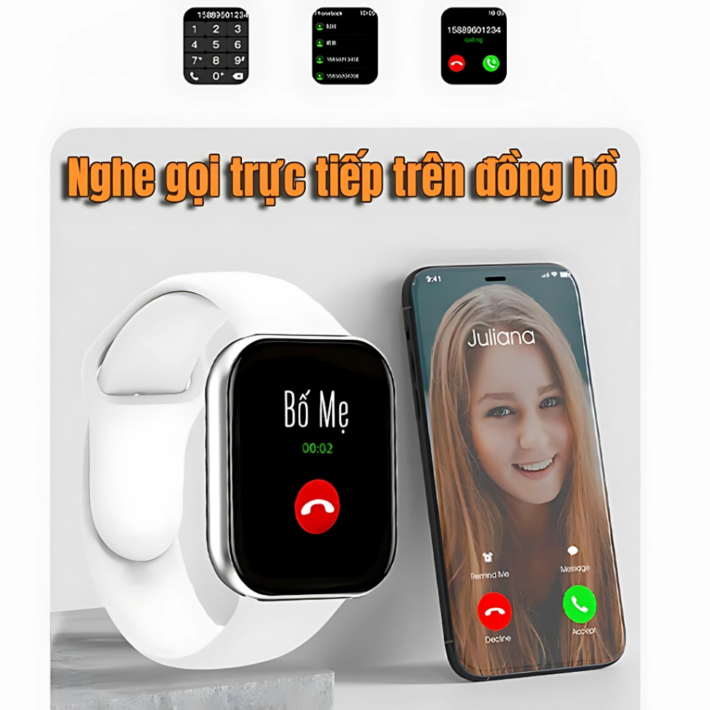 Đồng hồ thông minh T800 PRM Nghe gọi Chơi game Nhận thông báo Theo dõi sức khỏe Chống nước cho Nam và Nữ