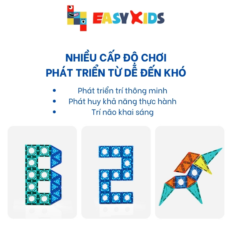 Xếp Hình Nam Châm Ánh Sáng Colorful Magnetic Cho Bé 3-6 Tuổi, Kích Thước Lớn, Lực Hút Mạnh