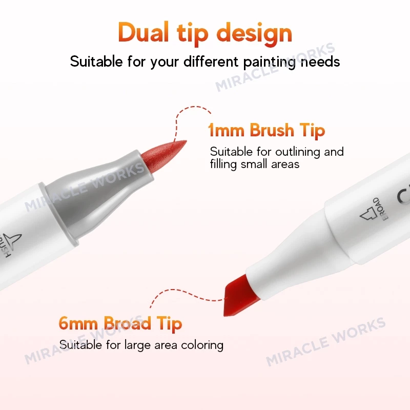 MW&Chenrui Bút Màu Marker Chuyên Nghiệp Ngòi đôi (Cọ + Đầu rộng),Kèm Túi Vải,Vẽ Tranh,Bút Maker,Bút viết,Nhà Sách Online