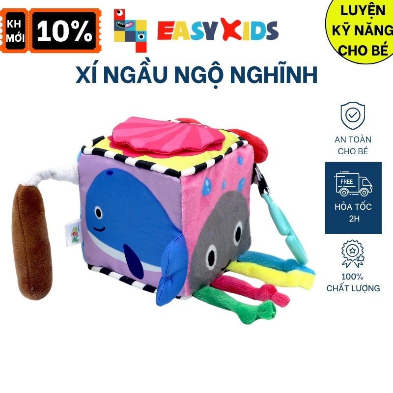 Đồ Chơi Montessori Khối Vải Xúc Xắc Luyện Kỹ Năng Nhiều Chủ Đề