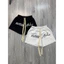 ALODIN.atedier | Quần short nỉ 2 da In Lụa chữ sước cao cấp 2 lớp lót lưới form trên gối Nam Nữ Menswear
