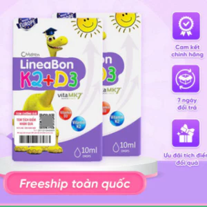 Combo 2 Vitamin LineaBon K2+D3 dạng nhỏ giọt Hỗ trợ hấp thu Canxi,tăng chiều cao lọ 10ml
