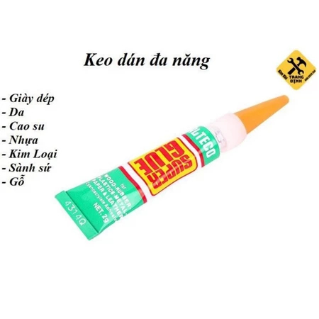 [Vỉ 12 Tuýp] Keo dán đa năng Super Glue chính hãng, Keo dán giày dép, nhựa, gỗ, kim Loại, cao su siêu dính