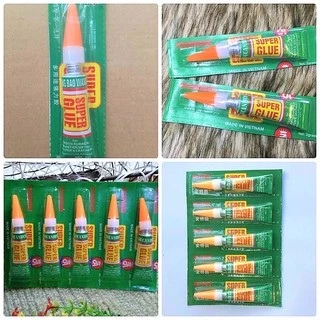 [Vỉ 12 Tuýp] Keo dán đa năng Super Glue chính hãng, Keo dán giày dép, nhựa, gỗ, kim Loại, cao su siêu dính