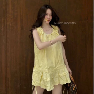 MIU.STUDIO • Váy babydoll thô 2S thiết kế dáng ngắn xoè tầng viền bèo tiểu thư sang chảnh , thiết kế cao cấp