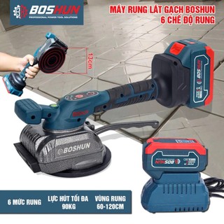 Máy Rung Hít Ốp Lát Gạch Pin BOSHUN BS-RG63, Động Cơ Không Chổi Than, Lực Hút 100kg -Bảo hành 6 tháng