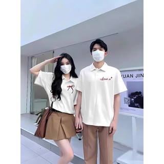 Áo đôi polo, áo cặp polo chất thun cá sấu 4 chiều chất thoáng mát ( GIÁ 1 ÁO) in hình nơ