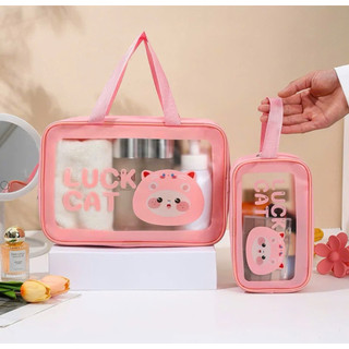 Sét 3 túi đựng mỹ phẩm có quai xách chắc chắn, chống thấm nước 🌸🌸🌸