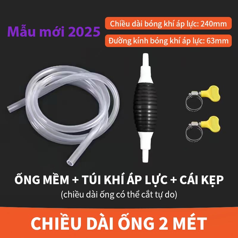 Dụng Cụ Bơm Hút Sang Chiết Chất Lỏng Rượu Xăng Dầu Bóp Tay Đa Năng {mẫu mới 2025}